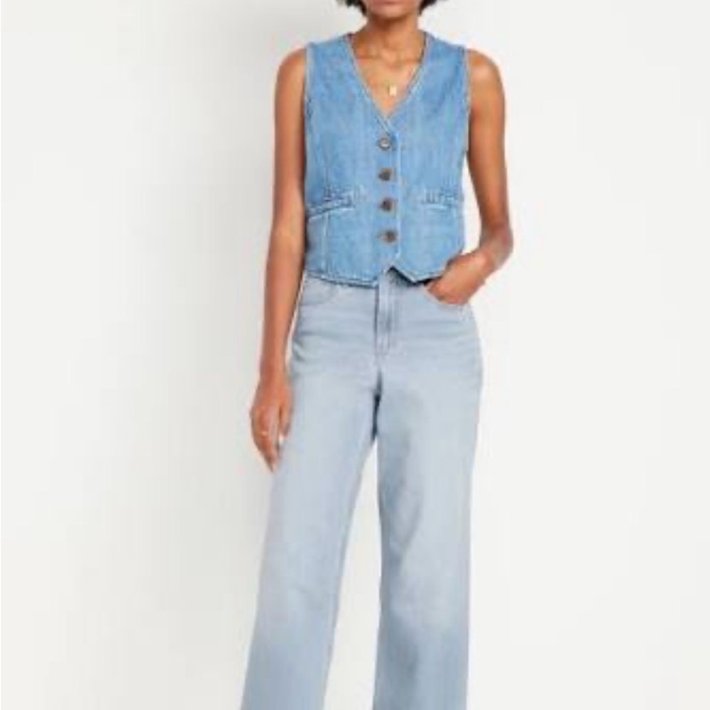 Old Navy Light Blue Wide-Leg High-Rise Jeans